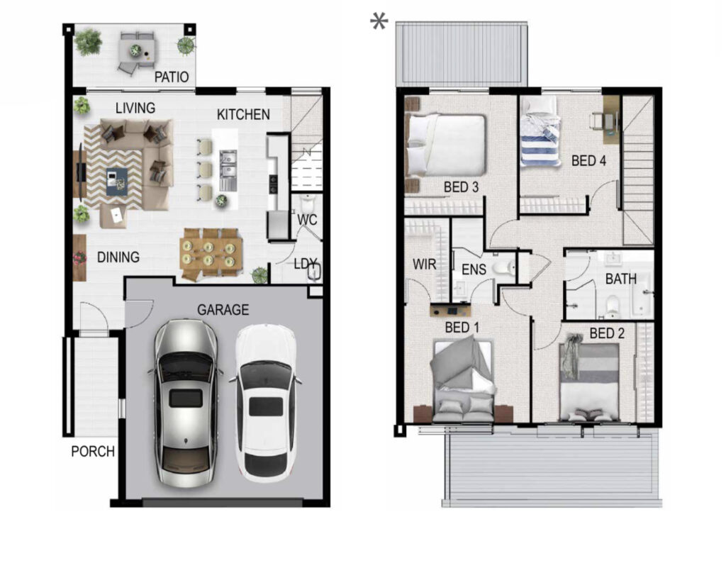 Floor plan-4 Bedroom Townhouse, Mango Hill-primeestategroup.com.au